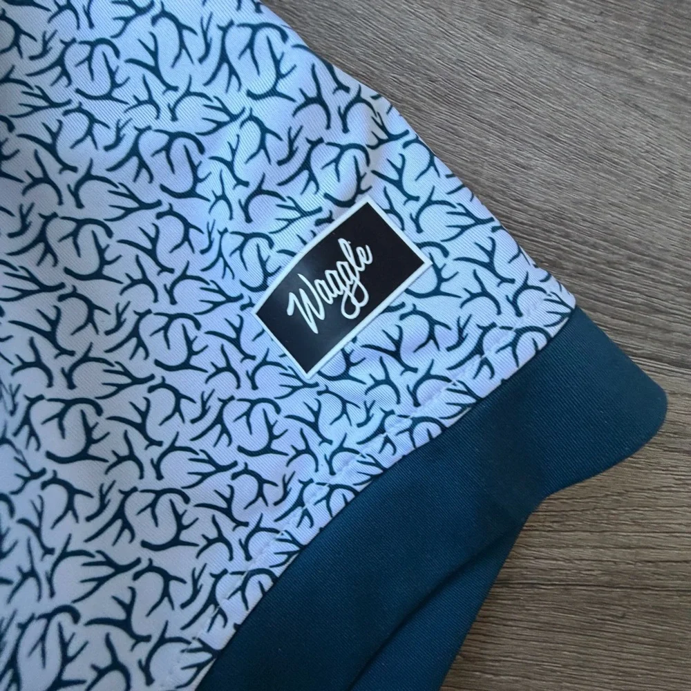 Waggle Performance Polo Antlers Stretchy Active Golf Office Plus Size - Picture 4 of 6